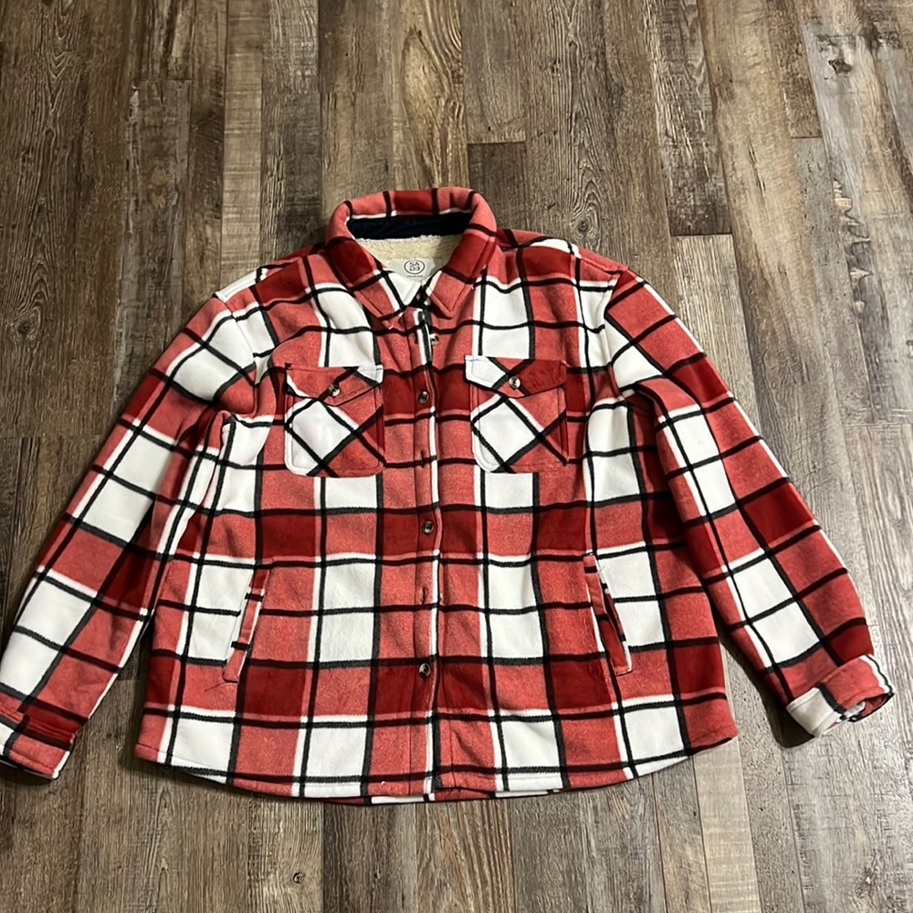 Men’s Fleece lined Plaid Sweater Jacket
